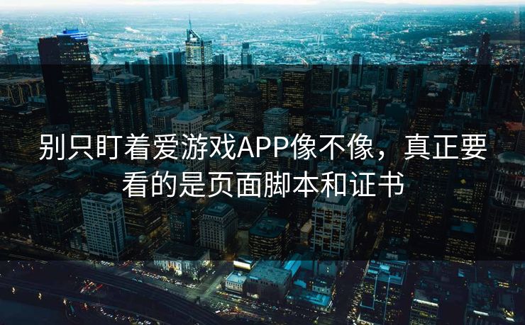 别只盯着爱游戏APP像不像，真正要看的是页面脚本和证书