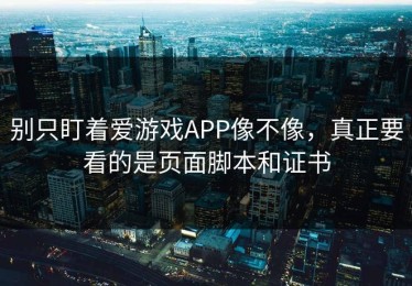 别只盯着爱游戏APP像不像，真正要看的是页面脚本和证书
