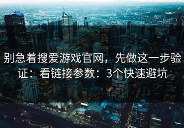 别急着搜爱游戏官网，先做这一步验证：看链接参数：3个快速避坑