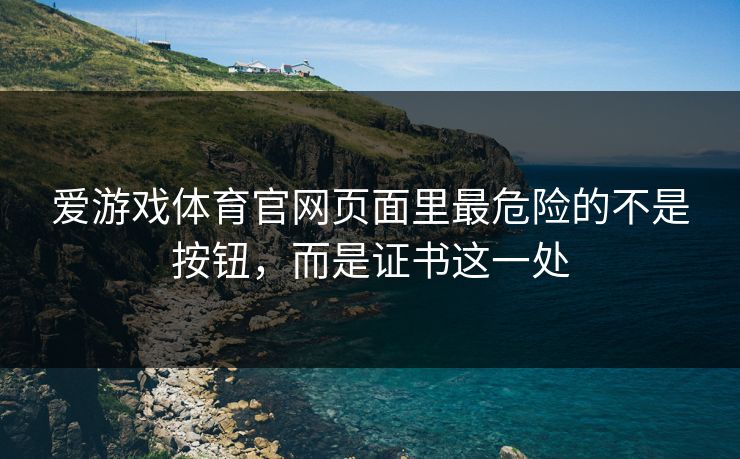 爱游戏体育官网页面里最危险的不是按钮，而是证书这一处