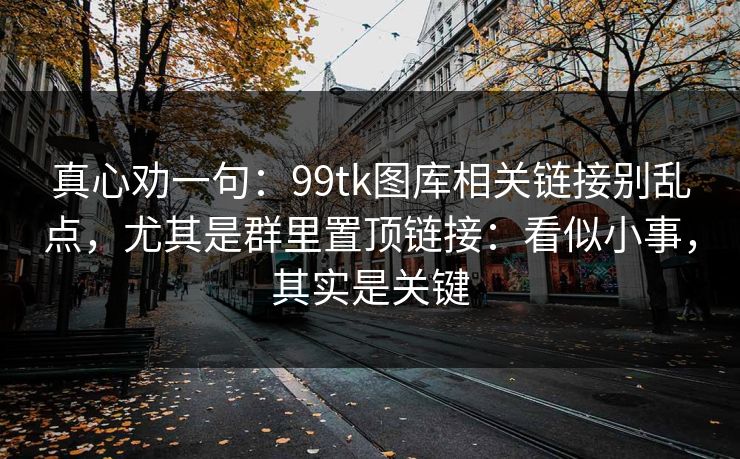 真心劝一句：99tk图库相关链接别乱点，尤其是群里置顶链接：看似小事，其实是关键