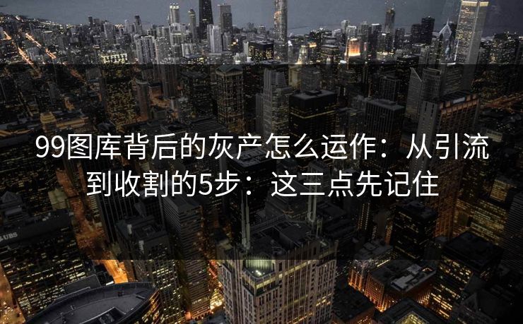 99图库背后的灰产怎么运作：从引流到收割的5步：这三点先记住
